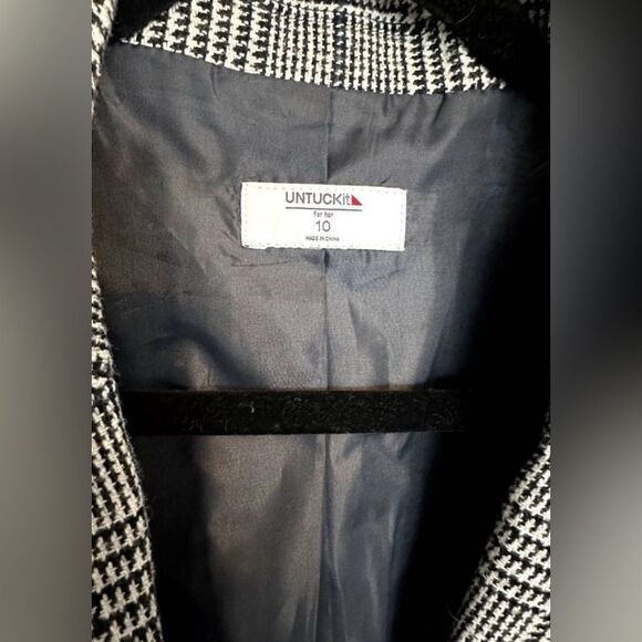 Untuckit Camilla Wool blend Houndstooth Blazer Sz 10 - Picture 4 of 6